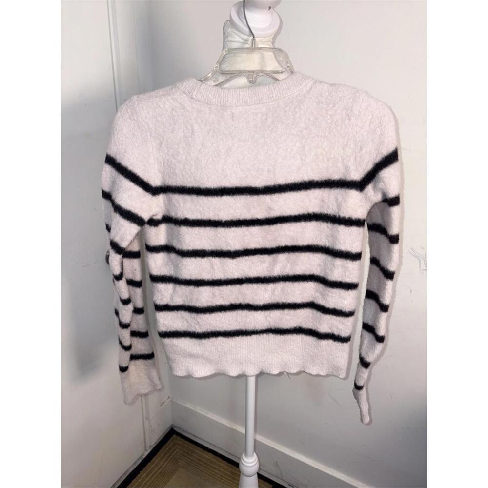 Bailey 44 Women's Sweater XSmall Soft Fuzzy Mock Neck Black White - Picture 7 of 7